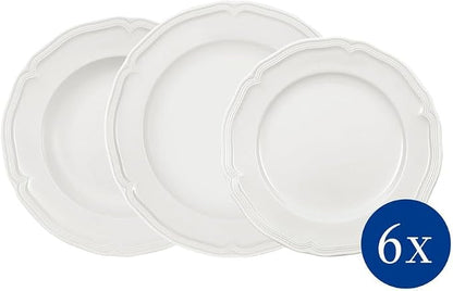 Villeroy & Boch Manoir 18 Piece Dinnerware Set, Creamy White | Porcelain - Image 10