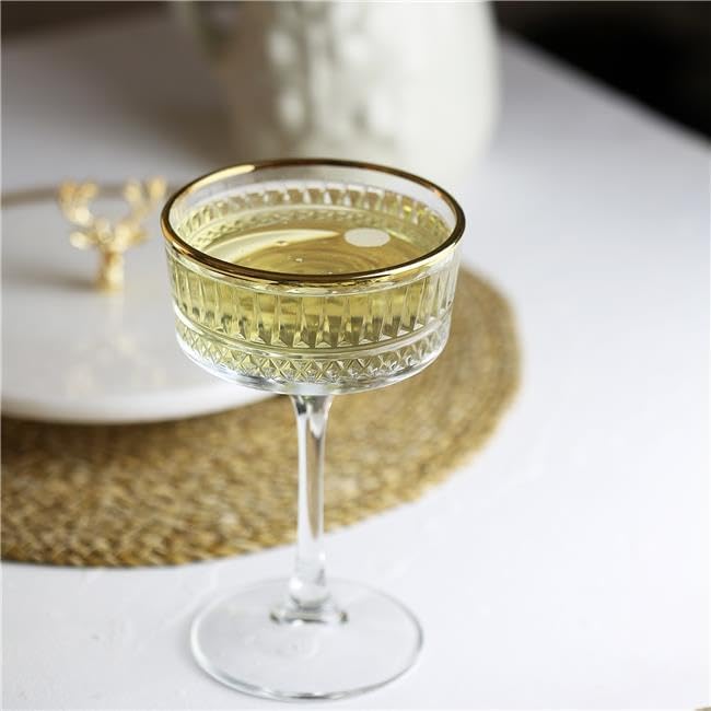 Pasabahce Vintage Golden Touch Coupe Glasses Set Of 4 - Image 3