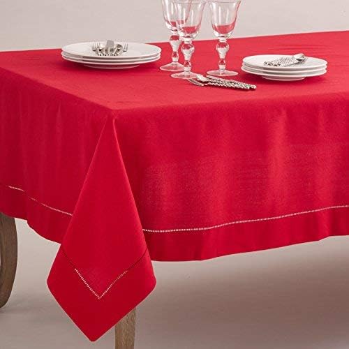 SARO LIFESTYLE Hemstitched Border Tablecloth - Image 3