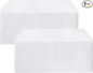 HolidayIdeas Fitted White Tableclothes - 72 x 30 Inch - 2 Pack Rectangle Table Covers for 6 Foot Tables, Polyester Fabric Tablecloths for Christmas, Parties, Wedding, Trade Show