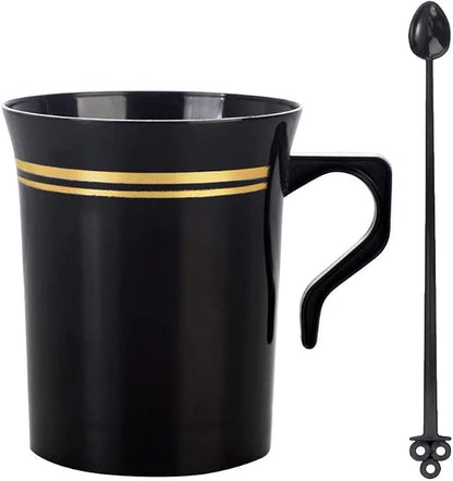 Nervure 60 Pack Black Plastic Coffee Mugs by Nervure