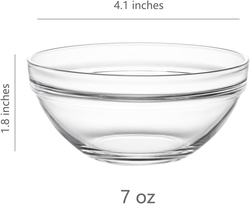 Sweejar 4 inch Small Glass Bowls Set, 7 oz Prep Bowls - Image 2