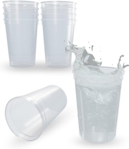 PartyPrints 10 Pack Small 10 to 12 oz Clear Reusable Blank Plastic Cups by PartyPrints