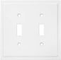 Henne Bery Modern Edge Decorative Wall Plate Switch Plate Outlet Cover, Durable Solid Zinc Alloy (Double Toggle, Pure White)