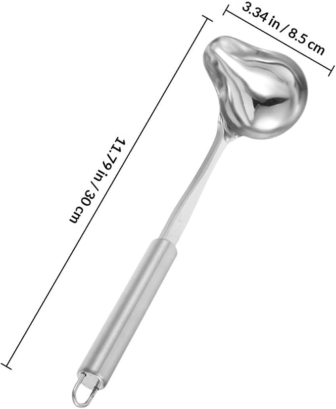 FRCOLOR 2pcs Stainless Steel Duckbill Soup Spoons Long Handle, Smooth Edges - Image 2