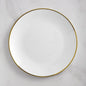 Coupe Dynasty White Plastic Dinner Plates with Gold Band, 10 Inch Round, 120 Count, Disposable, BPA Free, for Events and Weddings