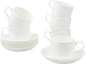 Fine Bone China Stackable Cup and Saucer Set of 6, Pure White Color Glaze Easy by Unknown