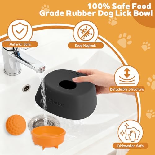 Yipetor Slow Feeder Dog Bowls for Liquid Treat, 【Enrichment Ball-Roll】 Bone - Image 6