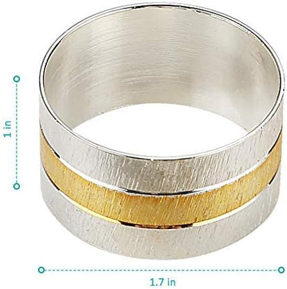 Accmor Napkin Rings, Metal Gold Round Napkin Rings Buckles - Image 7
