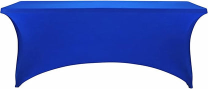 LZY Spandex Table Covers 6 Feet, Stretch/Fitted Table Covers for 6 Feet Folding Table, Rectangular Spandex Table Cloths for Wedding Party or Event (6FT-2PCS, Royal Blue)