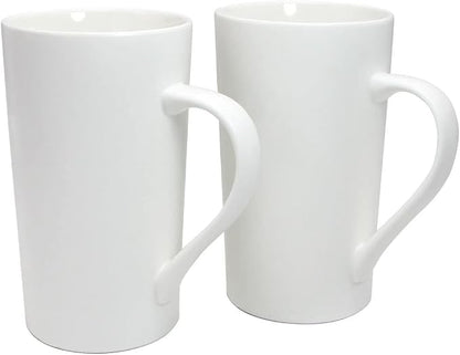 20oz Ceramic Coffee Mugs Set of 2, Large White Coffee Cups by Momugs