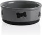 Sweejar Ceramic Dog Bowls with Bone Pattern, Dog Food Dish for Medium Dogs, Porcelain Pet Bowl for Water 35 Fl Oz (Gray)