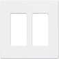 AIDA 2-Gang Decorative Wall Plates, 4.88" H x 4.94" L - Unbreakable Thermoplastic Faceplate Cover for Outlets and Switches, UL Listed - (1 Pack, Matte White)