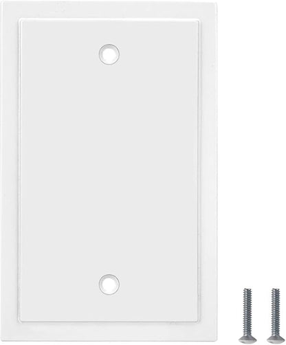 Modern Edge Decorative Wall Plate Switch Plate Outlet Cover, Durable Solid Zinc Alloy (Single Blank, 2 Pack, White)
