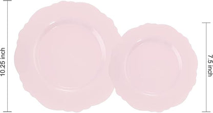 60pcs Pink Plastic Plates - Image 6