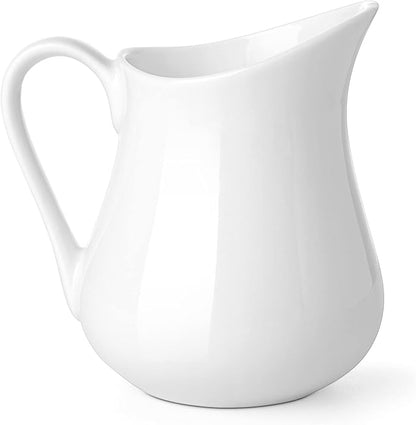 Gurygo 10 Oz Classic White Ceramic Small Creamer Pitcher by FocusonHomeKitchen