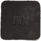Ox & Pine Personalized Leather Coaster - Sold Individually or in Sets of 4 - Customize Inscription - 100% Full-Grain Leather – 4" Round or 4" Square (Square, Black, 1 Individual Coaster)