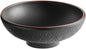 Heika Matte Black Stoneware Bowl, 35 oz, Textured with Iridescent Banded Rim, Dishwasher and Microwave Safe, 8 Inch Diameter, 12 per Case