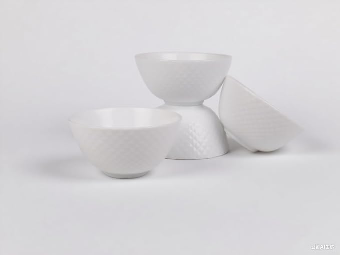 28 OZ Ceramic Soup Bowls for Kitchen White Diamond, Ultra light Set of 4 by Ygmackin