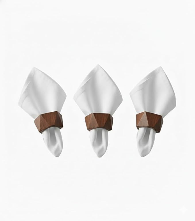 Classic Handmade Napkin Rings Set, Dining Table Holders - Image 6