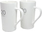 Number Large Coffee Mug Set of 2, Tall White Ceramic Coffee Cup, 20 oz Mug by Momugs