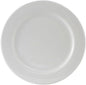 Tuxton China ALA-104 Plate, 10-1/2" Diameter, Round, Wide Rim, Rolled Edge, Microwave and Dishwasher Safe, Oven Proof, Fully Vitrified, Alaska, Porcelain White, Pack of 12