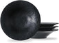 8 Inch Elegant Porcelain Dinner Plates, Round Appetizer Plates, Perfect for Salad, Dessert, Pasta, Snacks,Fruit,Breakfast, Party, Dishwasher & Microwave Safe, Salad Plates Set of 4(Black)