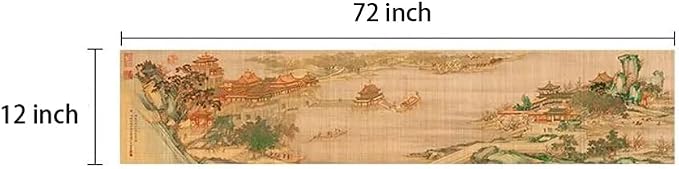 Asian Style Bamboo Table Runner, Ancient Chinese Paintings Zen Table Mat - Image 5