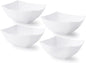 Posh Setting - White Plastic Serving Bowls for Party (8oz - 4 Pack) Square, Disposable, Salad & Fruit Bowls for Party Table, Candy Containers for Candy Buffet