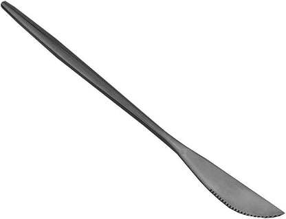 Shiny Black Silverware Set, JASHII 30-Piece Stainless Steel Satin Finish - Image 6