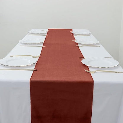 Balsa Circle 10 pcs 12x108-Inch Terracotta Premium Velvet Table Runners Wedding - Image 2