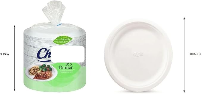 Heavy-Duty Paper Dinner Plates – 10 3/8" Disposable Plates, Grease-Resistant & - Image 3