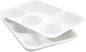 Divided Melamine Plates 5-Compartment White Serving Tray, 13.3 x 9.76 inches, 3 PCS, PFW-133976-03
