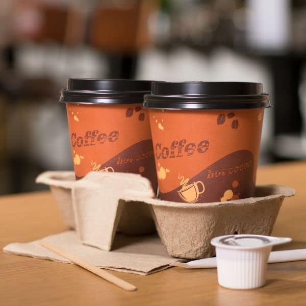 Karat 8 oz Coffee Cups, Café Theme Disposable Paper Hot Cups, 1000ct | C-K508 - Image 9