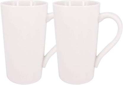 2 Pack 20 OZ Coffee Cup Simple Pure White Ceramic Cup | Plain Large Tall White by Belinlen