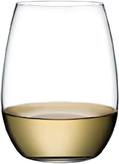 NUDE Pure Set of 4, White Wine Stemless Glasses 13.25 oz, |Smooth Rim|, Clear Glass Wine Tumbler, Ideal for Cocktails & Perfect for Homes & Bars