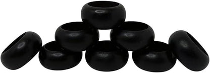 Handmade Wooden Napkin Ring Made by Artisan Beautifully Crafted and Designed in India Black Set of 12 (BH)