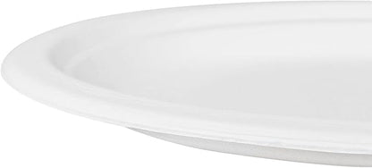 KARAT EARTH 10''x8'' PFAS Free Compostable Bagasse Oval Plates, KE-BPO108-1CFF - 500 c