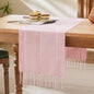 Braided Farmhouse Table Runner, Braided Pink 13x108 Inch, Cotton Linen Table by Unknown