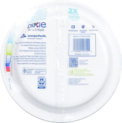 Dixie Large Paper Plates, 10 Inch, 2X Stronger*, Microwave-Safe, Soak-Proof - Image 3