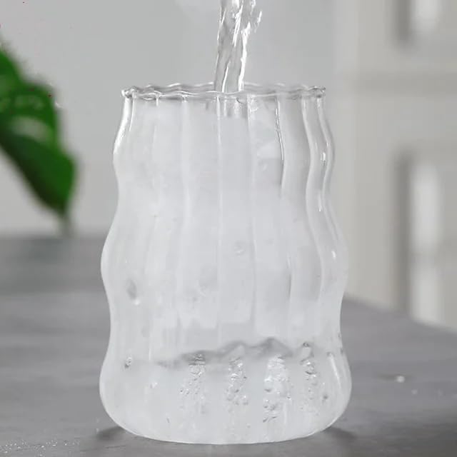 1pcs Vertical Stripe Drinking Glasses CupsGlass Tumbler, Ripple Glassware - Image 7