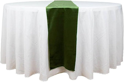 Balsa Circle 10 pcs 12x108-Inch Olive Green Premium Velvet Table Runners by BalsaCircle