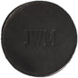 Ox & Pine Personalized Leather Coaster - Sold Individually or in Sets of 4 - Customize Inscription - 100% Full-Grain Leather – 4" Round or 4" Square (Round, Black, 1 Individual Coaster)