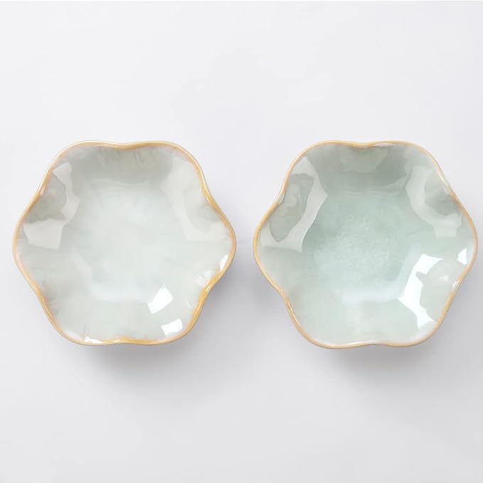 JAMEND CLXP 2PCS Lotus Leaf Shape Ring Holder Dish, Small Key Bowl, Ceramic - Image 5
