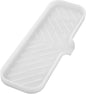 Silicone Bathroom Soap Dishes with Drain Spout-Bathroom and Kitchen Sink Organizer,Sponge Holder,Dish Soap Tray,Perfect for Dispenser,Scrubber,Bottle,Cup on Sink or Counter-Translucent 12"×4"