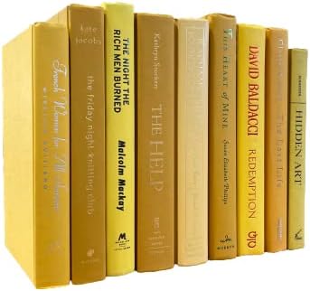 Real Books by Color® (Set of 7, Yellow) Decorative Bookshelf Home Decor Shelf Styling Photo Prop