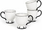 SANGO Splash of Cheers Large Mugs Set of 4, 16 oz Stoneware Black and White by Sango
