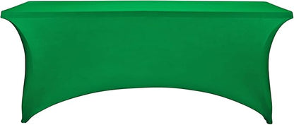 LZY Spandex Table Covers 6 Feet, Stretch/Fitted Table Covers for 6 Feet Folding Table, Rectangular Spandex Table Cloths for Wedding Party or Event (6FT-2PCS, Emerald)