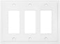 Henne Bery Modern Edge Decorative Wall Plate Switch Plate Outlet Cover, Durable Solid Zinc Alloy (Triple Decorator, White)