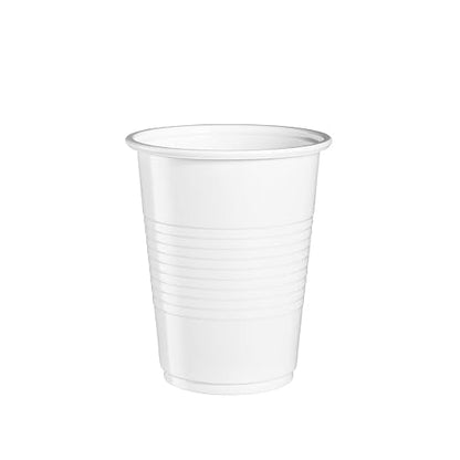 GUSTO 7 oz White Disposable Plastic Cups Cold Beverage Cups - Image 2